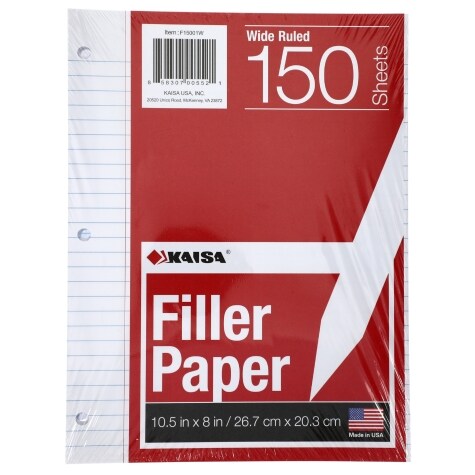 Wide-Ruled Filler Paper, 150 ct.