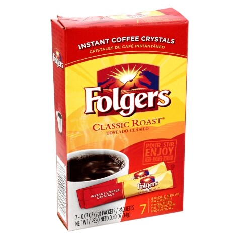 Folgers Classic Roast Instant Coffee, Single Serve Packets