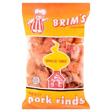 Brim's Red Hot Pork Rinds, 3 oz.