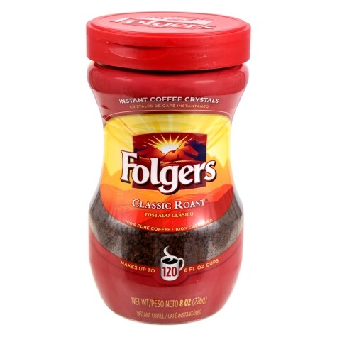 Folgers Instant Classic Roast Coffee, 8 oz.