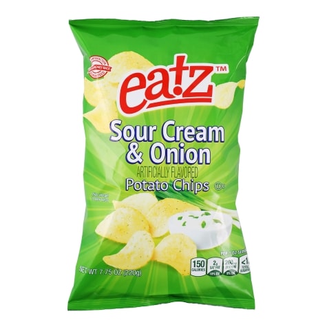 Eatz Sour Cream & Onion Potato Chips, 10 oz.