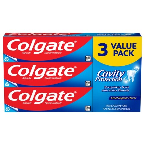 Colgate Cavity Protection Toothpaste with Fluoride, Great Regular ...