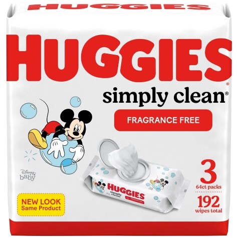 Huggies Simply Clean Fragrance-Free Wipes, 192 ct.