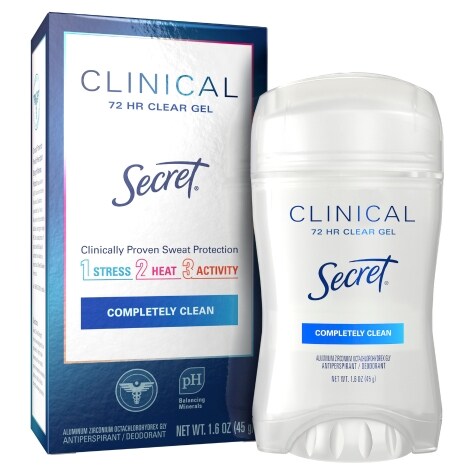 Secret Clinical Strength Clear Gel Antiperspirant And Deodorant For 