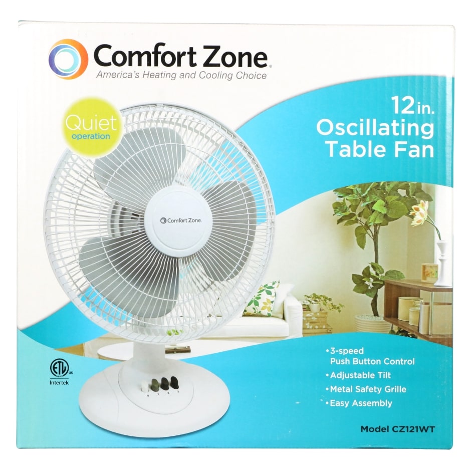 Comfort Zone Oscillating Table Fan