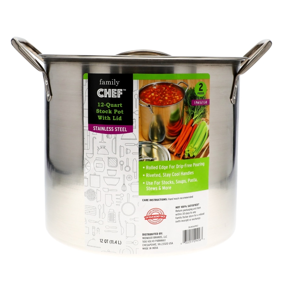 Family Chef Stock Pot, 12 qt. Family Dollar