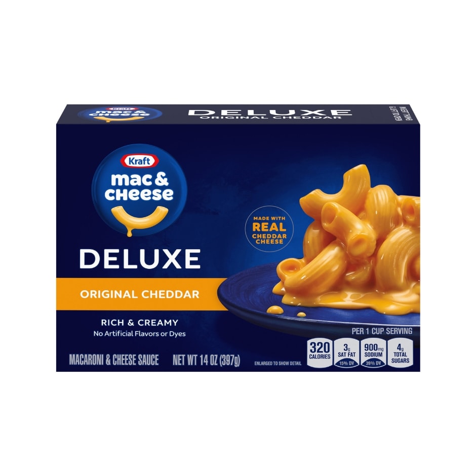 Kraft Deluxe Original Macaroni & Cheese Dinner, 14 oz Box