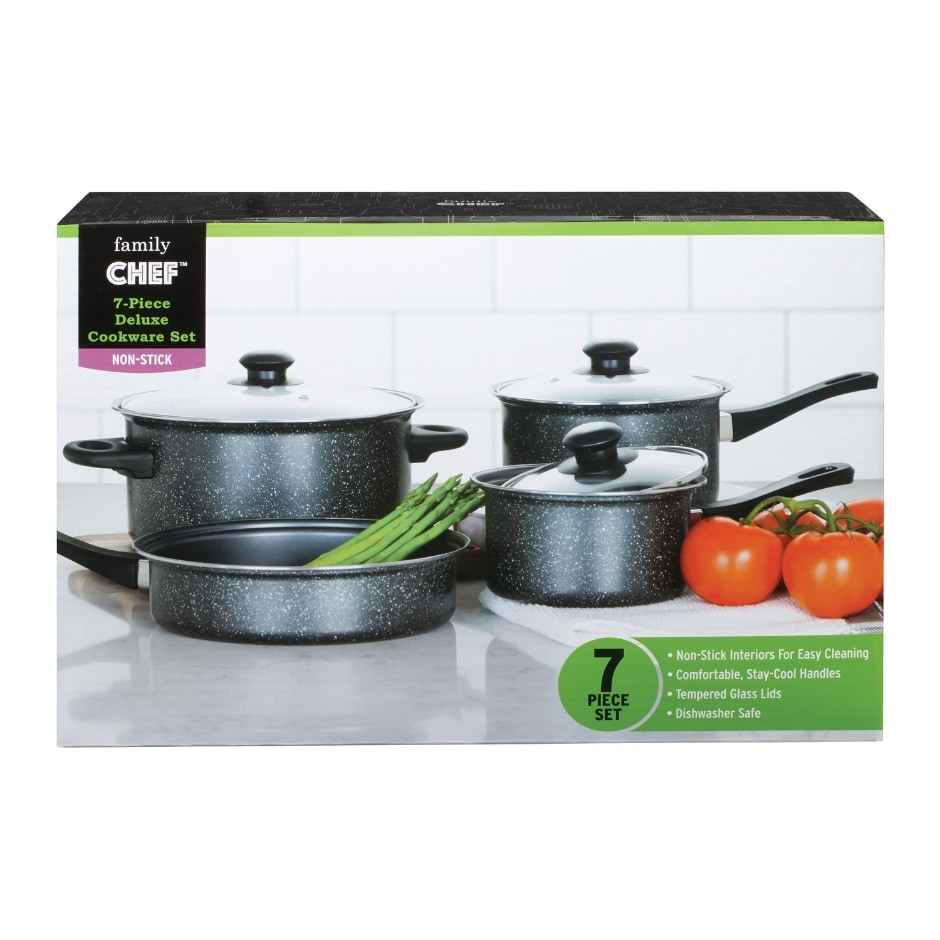 Family Chef Deluxe Non Stick Cookware Set 7 Pc Family Dollar