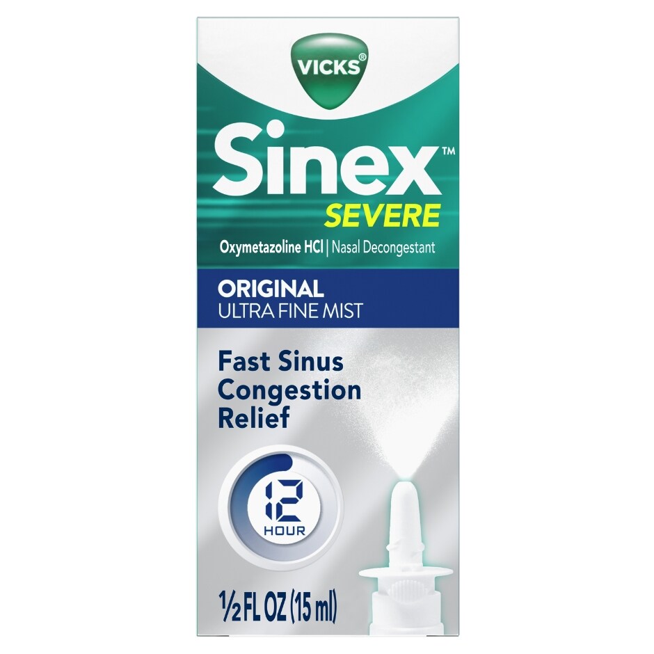 Vicks Sinex SEVERE Nasal Spray, Original Ultra Fine Mist, Decongestant ...