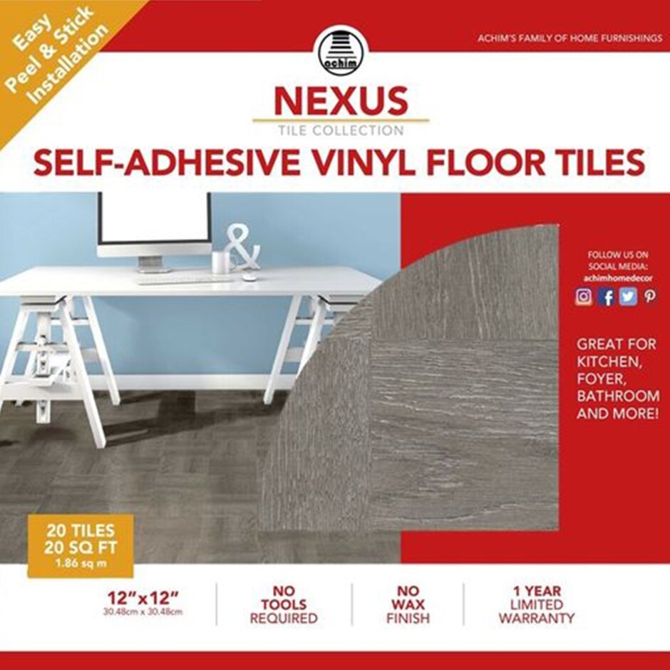 Nexus Gray Wood Vinyl Floor Tiles