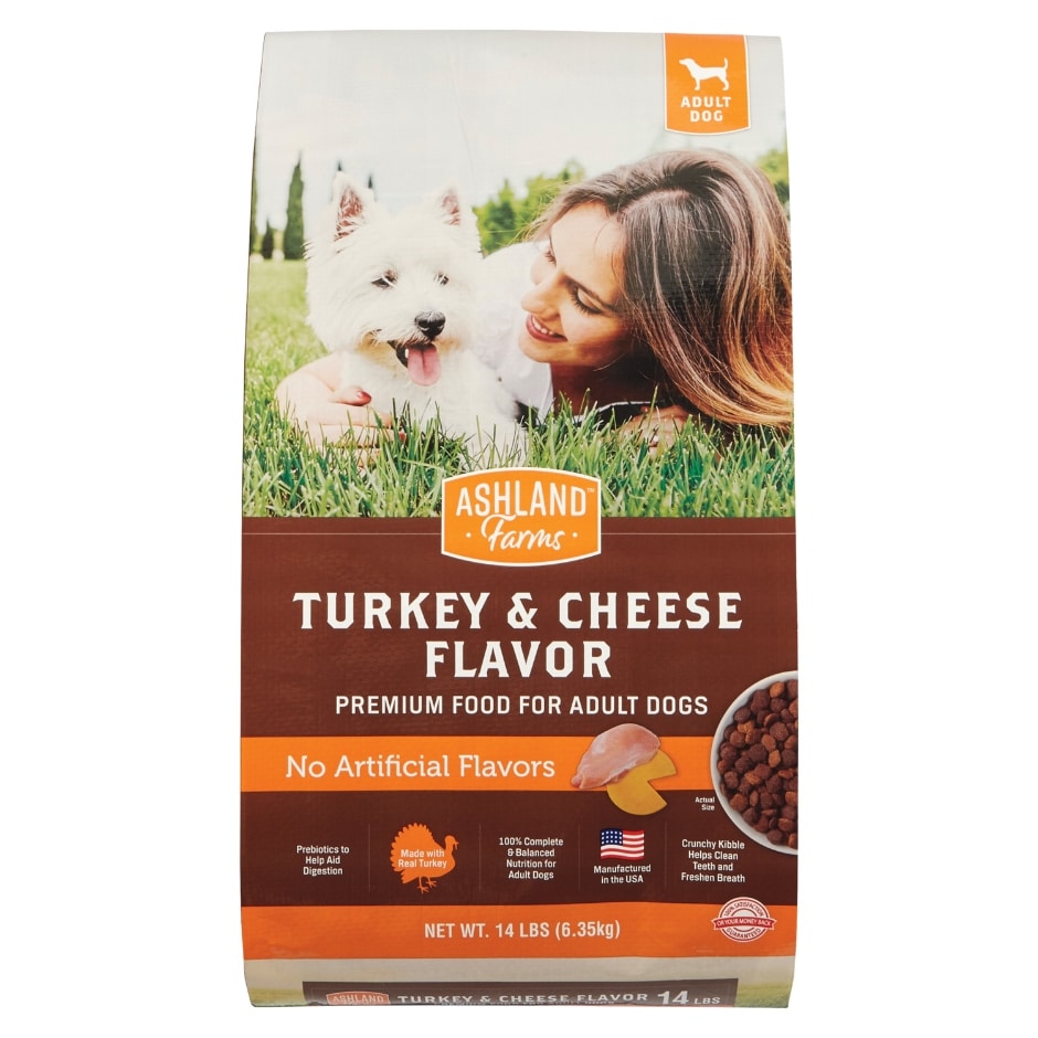 Ashland Farms Turkey and Cheese Flavor Premium Dog Food, 14 lb. | Family Dollar