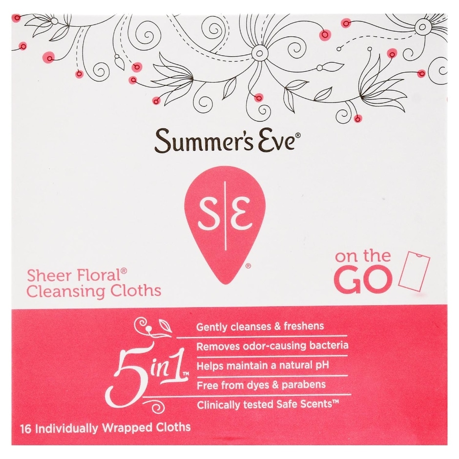 Summer S Eve Sheer Floral Cleansing Cloths 16 Ct Family Dollar